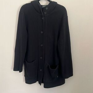 Ralph Lauren Ribbed Button up Hooded Jacket